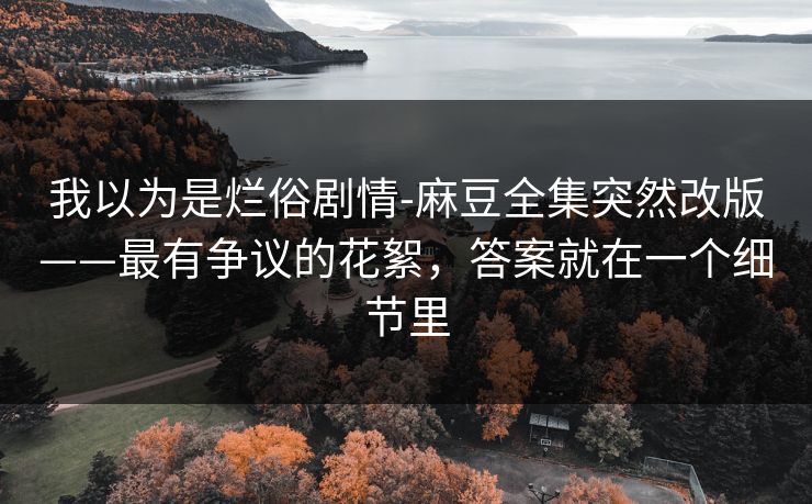 我以为是烂俗剧情-麻豆全集突然改版——最有争议的花絮，答案就在一个细节里