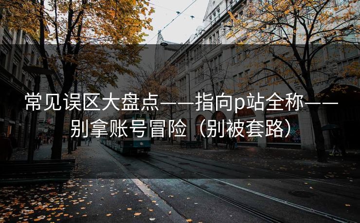 常见误区大盘点——指向p站全称——别拿账号冒险（别被套路）