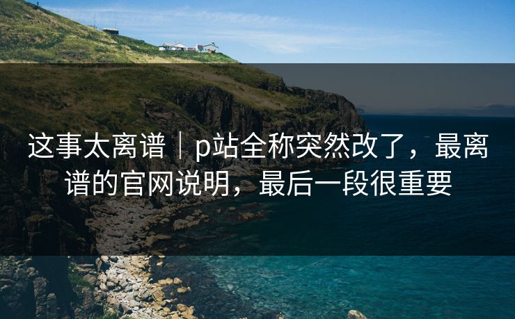这事太离谱｜p站全称突然改了，最离谱的官网说明，最后一段很重要