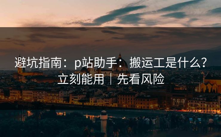 避坑指南：p站助手：搬运工是什么？立刻能用｜先看风险