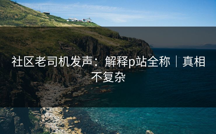 社区老司机发声：解释p站全称｜真相不复杂
