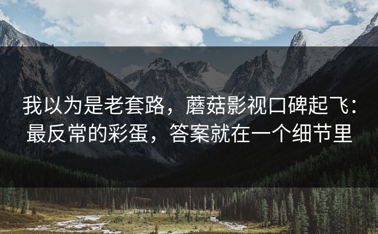 我以为是老套路,蘑菇影视口碑起飞:最反常的彩蛋,答案就在一个细节里 我以为是老套路,蘑菇影视口碑起飞:最反常的彩蛋,答案就在一个细节里
