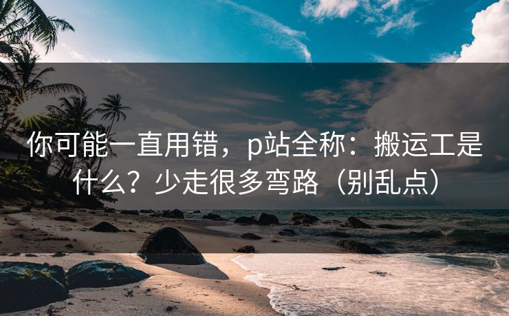 你可能一直用错，p站全称：搬运工是什么？少走很多弯路（别乱点）